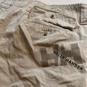 Helly Hansen Mens Khaki Ripstop Cargo Shorts Tan Outdoor Hiking Size 34